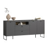 Buffet/bahut moderne 191 cm gris anthracite Belinda