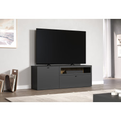 Meuble TV moderne 160 cm gris anthracite Belinda