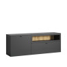 Meuble TV moderne 160 cm gris anthracite Belinda