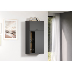 Meuble de rangement mural 65 cm moderne gris anthracite Belinda