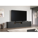 Meuble TV moderne 280 cm gris anthracite Belinda