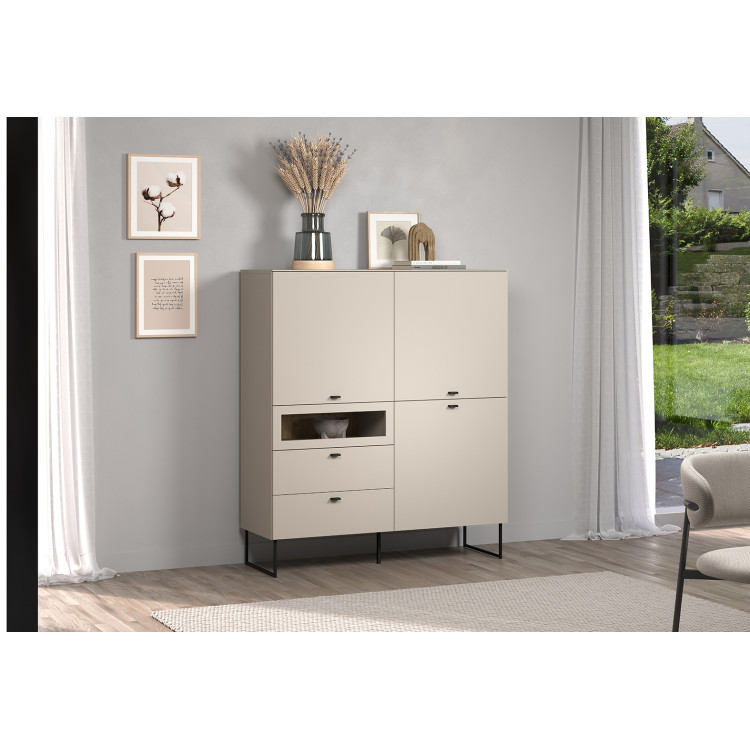 Buffet haut moderne 122 cm cachemire Belinda