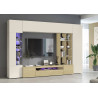 Banc TV moderne blanc cachemire/chêne wotan Keops