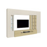 Banc TV moderne blanc cachemire/chêne wotan Keops