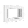 Banc TV moderne blanc cachemire/chêne wotan Keops