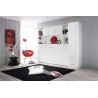 Armoire penderie contemporaine 47 cm blanche Alberto