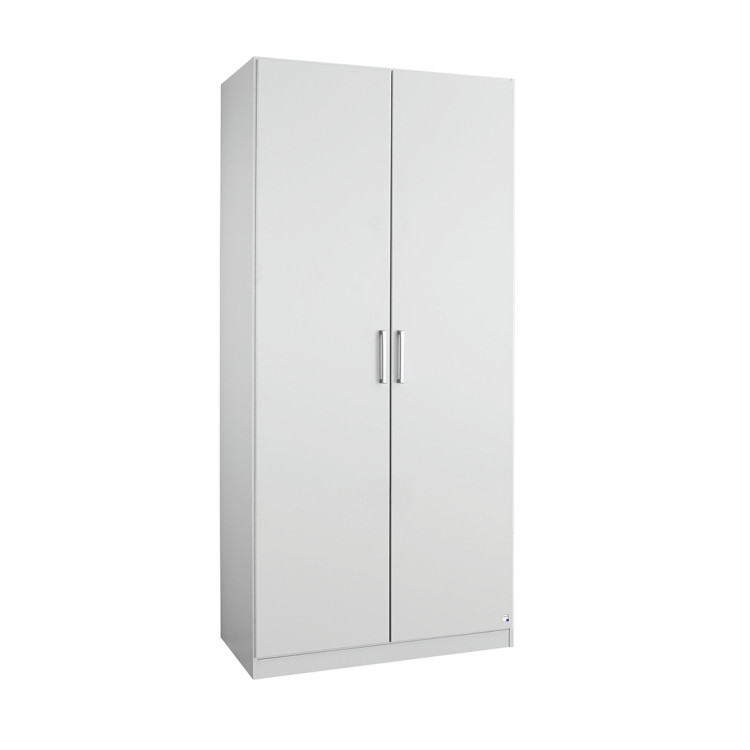 Armoire penderie contemporaine 91 cm blanche Alberto