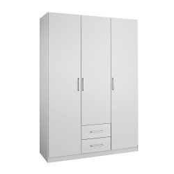 Armoire contemporaine 136 cm blanche Alberto