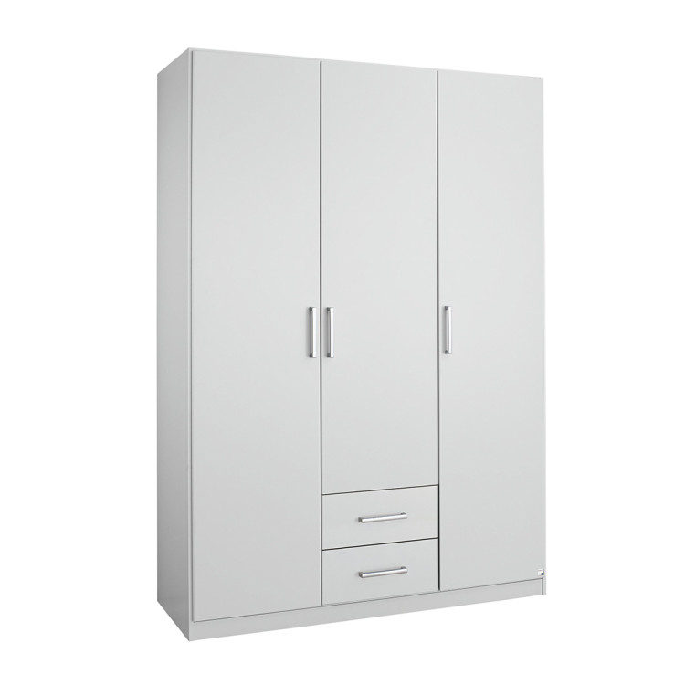 Armoire contemporaine 136 cm blanche Alberto