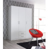 Armoire contemporaine 136 cm blanche Alberto