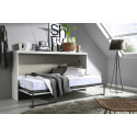 Lit escamotable horizontal 90x200 cm blanc Alberto