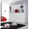 Lit escamotable horizontal 90x200 cm blanc Alberto
