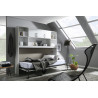 Lit escamotable horizontal 90x200 cm blanc Alberto