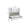 Lit escamotable horizontal 90x200 cm blanc Alberto