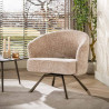 Fauteuil pivotant moderne en tissu Monti sable/brun Crossy