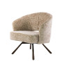 Fauteuil pivotant moderne en tissu Monti sable/brun Crossy