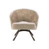 Fauteuil pivotant moderne en tissu Monti sable/brun Crossy
