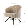 Fauteuil pivotant moderne en tissu Monti sable/brun Crossy