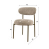 Chaise de salle à manger moderne en tissu Nouria (lot de 2)