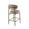Lot de 2 tabourets de bar modernes en tissu sable Rudy