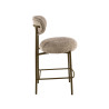Lot de 2 tabourets de bar modernes en tissu sable Rudy