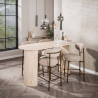 Lot de 2 tabourets de bar modernes en tissu sable Rudy