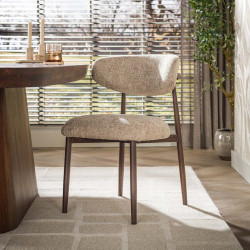 Lot de 2 chaises modernes en tissu Cargo sable Heidi