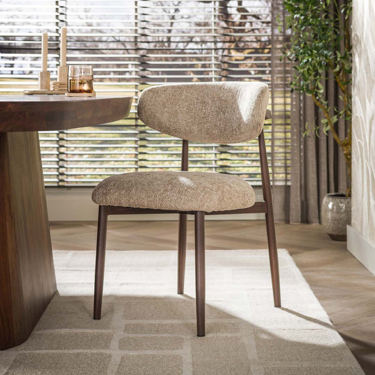 Lot de 2 chaises modernes en tissu Cargo sable Heidi