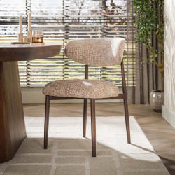 Lot de 2 chaises modernes en tissu Monti sable Heidi