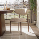 Lot de 2 chaises de salle &agrave; manger modernes en tissu Nubo sable Heidi