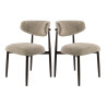 Lot de 2 chaises de salle à manger modernes en tissu Nubo sable Heidi