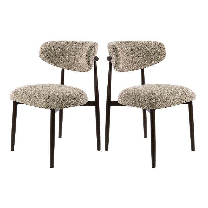 Lot de 2 chaises de salle à manger modernes en tissu Nubo sable Heidi Sable — Sable — vue 3