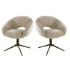 Lot de 2 chaises pivotantes modernes en tissu Hoven sable/brun Coop