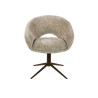 Lot de 2 chaises pivotantes modernes en tissu Hoven sable/brun Coop