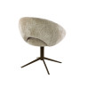 Lot de 2 chaises pivotantes modernes en tissu Hoven sable/brun Coop