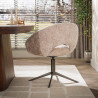Lot de 2 chaises pivotantes modernes en tissu Hoven sable/brun Coop