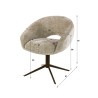 Lot de 2 chaises pivotantes modernes en tissu Hoven sable/brun Coop