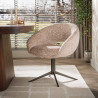 Lot de 2 chaises pivotantes modernes en tissu Monti sable/brun Coop
