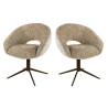 Lot de 2 chaises pivotantes modernes en tissu Monti sable/brun Coop