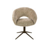 Lot de 2 chaises pivotantes modernes en tissu Monti sable/brun Coop