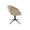 Lot de 2 chaises pivotantes modernes en tissu Monti sable/brun Coop