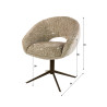 Lot de 2 chaises pivotantes modernes en tissu Monti sable/brun Coop