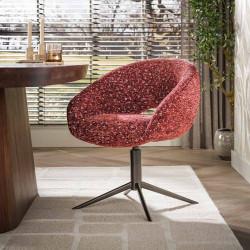 Lot de 2 chaises pivotantes de salle à manger tissu Delviro Coop