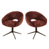 Lot de 2 chaises pivotantes de salle à manger tissu Delviro Coop