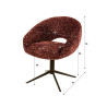 Lot de 2 chaises pivotantes de salle à manger tissu Delviro Coop