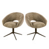 Lot de 2 chaises pivotantes de salle à manger tissu Delviro Coop