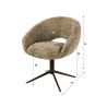 Lot de 2 chaises pivotantes de salle à manger tissu Delviro Coop