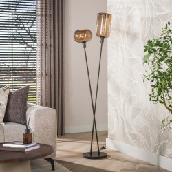 Lampadaire industriel H 174 cm en métal brun Siria