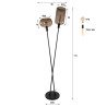 Lampadaire industriel H 174 cm en métal brun Siria