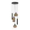 Suspension industrielle en métal brun 5 lampes Siria